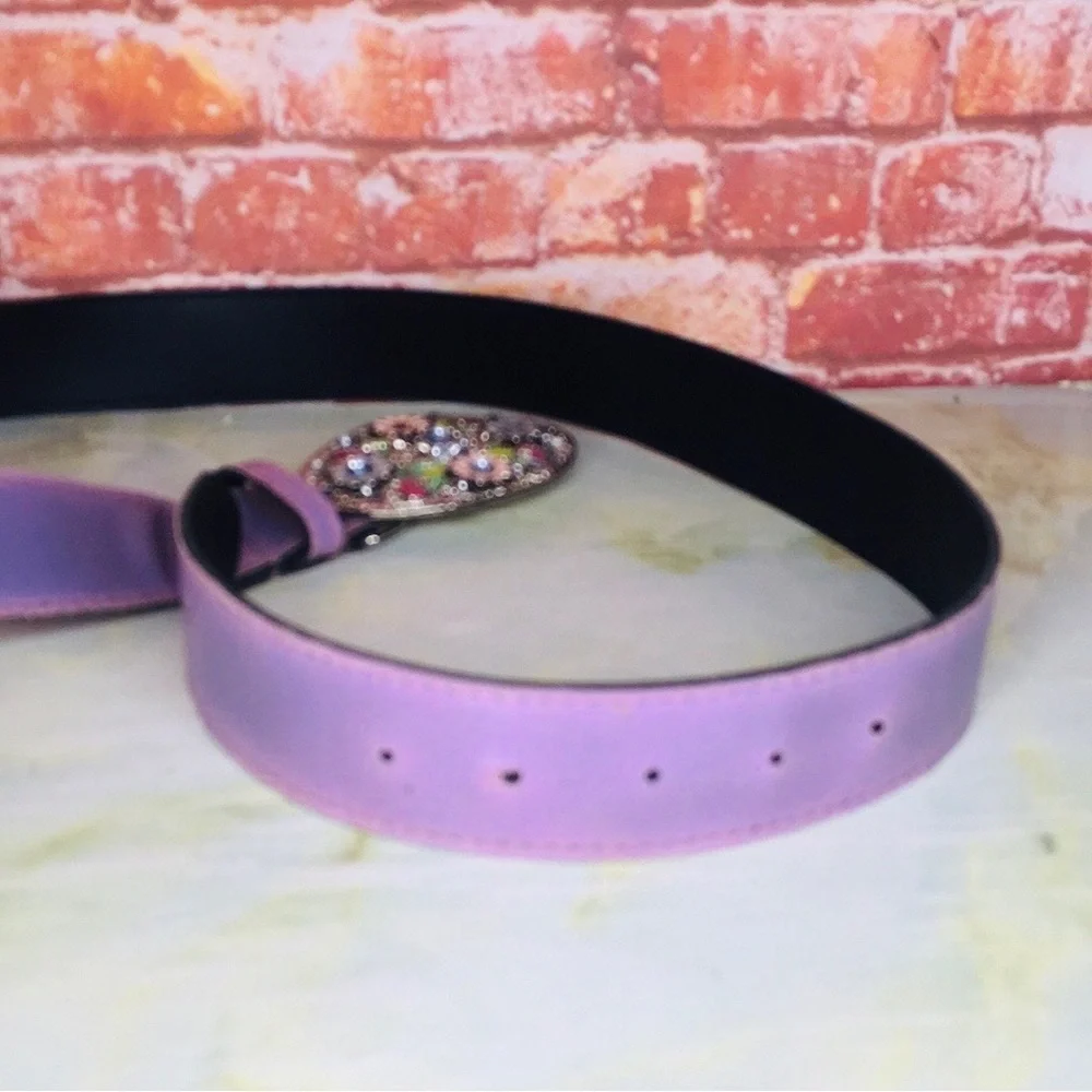 Pure Western Floral Rhinestone Enamel BuckleBelt